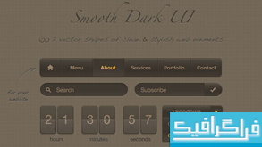 فایل لایه باز عناصر صفحه وب Smooth Dark UI