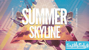 فایل لایه باز پوستر موسیقی Summer Skyline