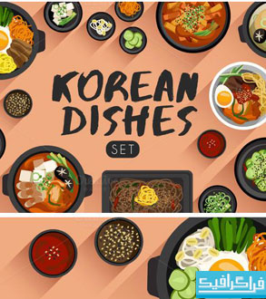 دانلود وکتور غذا های کره ای - Korean Food