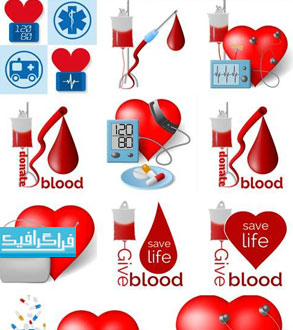 دانلود وکتور طرح های گرافیکی تزریق خون