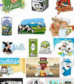 دانلود وکتور طرح های تبلیغاتی شیر گاو