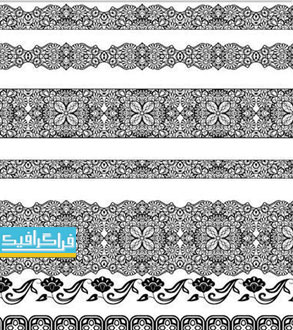دانلود وکتور طرح های حاشیه گلدار کلاسیک - شماره 2