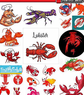 دانلود وکتور های خرچنگ خوراکی - Lobster Vectors
