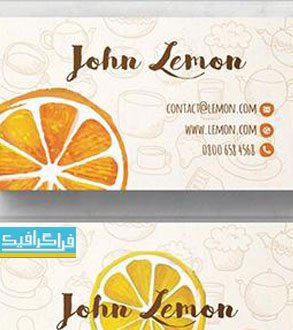 دانلود کارت ویزیت لایه باز فتوشاپ طرح چای لیمو