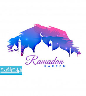 دانلود وکتور پس زمینه رنگارنگ ماه رمضان - رایگان