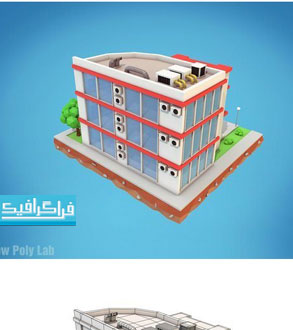 دانلود مدل سه بعدی ساختمان هتل کارتونی - لو پلی