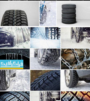 دانلود تصاویر استوک لاستیک اتومبیل با زنجیر چرخ