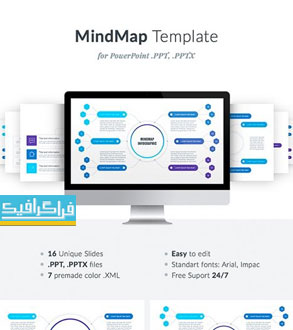 دانلود قالب پاورپوینت اینفوگرافیک حرفه ای Mindmap