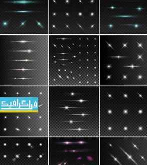 دانلود وکتور افکت های نورانی و نور های ستاره ای