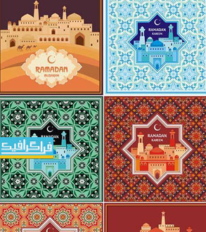 دانلود وکتور کارت های دعوت ماه مبارک رمضان