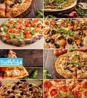 دانلود تصاویر استوک پیتزا با پنیر موزارلا