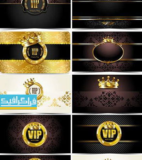 دانلود وکتور کارت های VIP طلایی