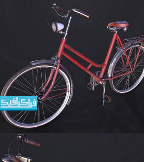 دانلود مدل سه بعدی دوچرخه قرمز قدیمی