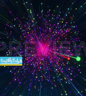 دانلود ویدیو فوتیج انفجار ذرات رنگارنگ