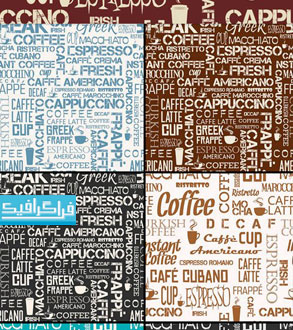 دانلود پترن های کلمات قهوه - وکتور لایه باز - رایگان