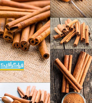 دانلود تصاویر استوک چوب و پودر دارچین - Cinnamon Sticks Spice