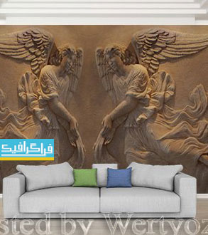 پوستر دیواری سه بعدی طرح فرشتگان