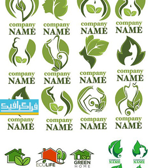 دانلود لوگو های مختلف سبز - وکتور لایه باز