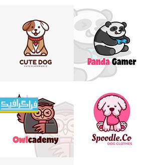 لوگو های حیوانات بامزه وکتور لایه باز - شماره 2
