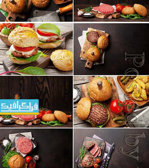 دانلود تصاویر استوک ساندویچ همبرگر خانگی