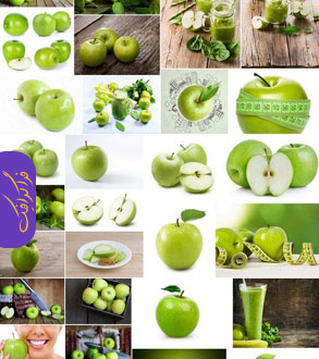 دانلود تصاویر استوک سیب سبز و آبمیوه