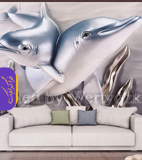 دانلود پوستر سه بعدی طرح 2 دلفین