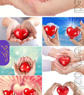 دانلود تصاویر استوک قلب قرمز در دست