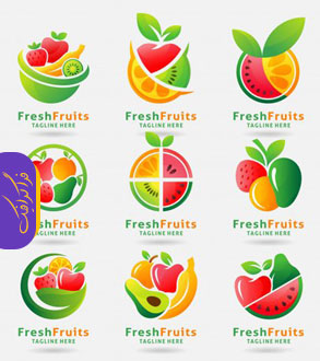 دانلود لوگو های میوه تازه - Fresh Fruit Logos