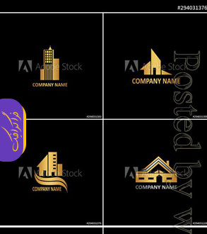 دانلود لوگو های طلایی ساختمان - Golden Building Logos