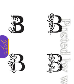 دانلود لوگو های حرف B انگلیسی طرح تزئینی