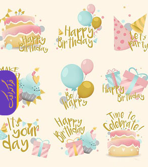 دانلود لوگو های تبریک تولد - Birthday Logos