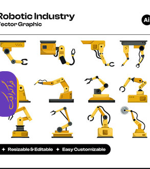 دانلود 34 وکتور روبات صنعتی - Robotic Industry