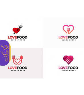 دانلود لوگو های غذا و قلب - مفهومی
