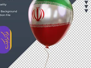 دانلود فایل لایه باز فتوشاپ پرچم ایران - بادکنک