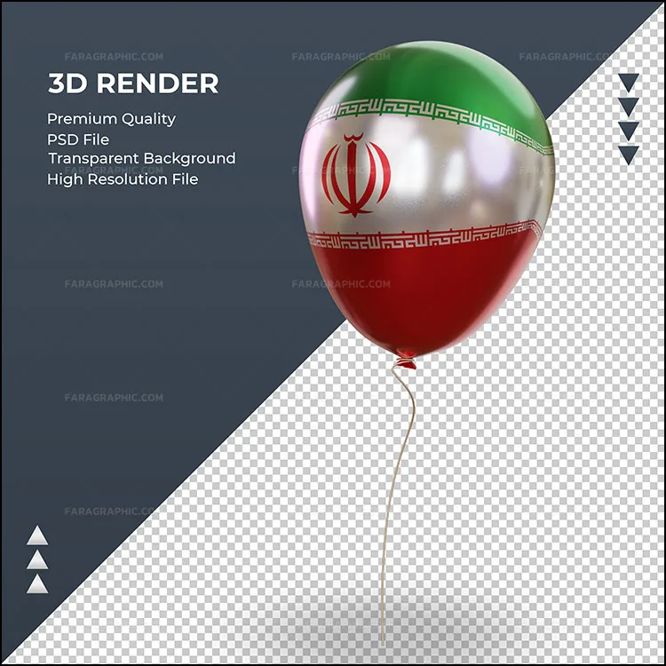 دانلود فایل لایه باز فتوشاپ پرچم ایران - بادکنک