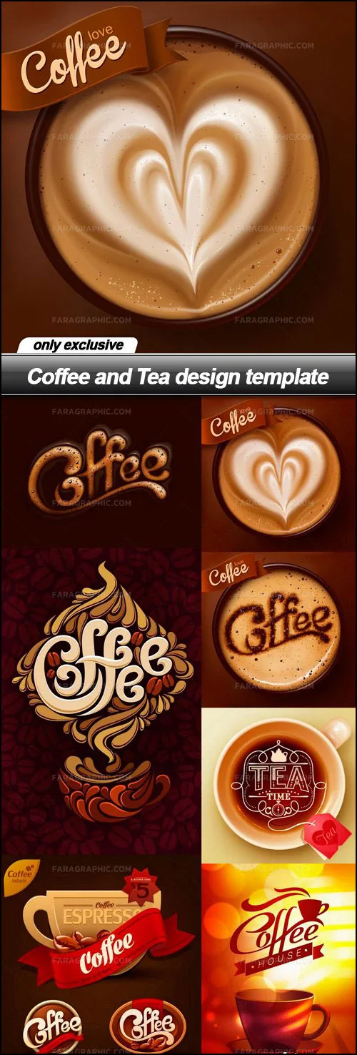 دانلود وکتور طرح های گرافیکی چای و قهوه