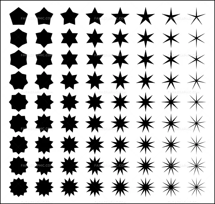 دانلود وکتور اشکال ستاره و چند ضلعی